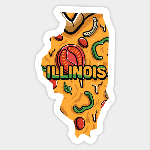 Illinois state design / Illinois lover / Illinois gift idea / Illinois present  / Illinois home state Sticker by Anodyle